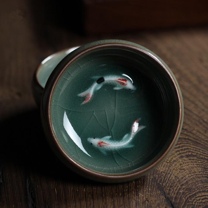 Bæredygtig Porcelæn Koi Fisk Blomsterkrukke i Hvid