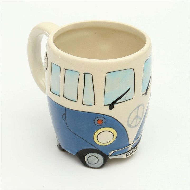 Hippie Bus Tegneserie Kaffekrus i Keramik - 11oz, 4 Farver