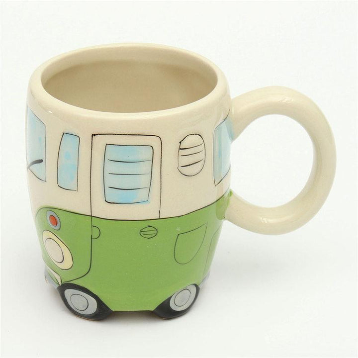 Hippie Bus Tegneserie Kaffekrus i Keramik - 11oz, 4 Farver