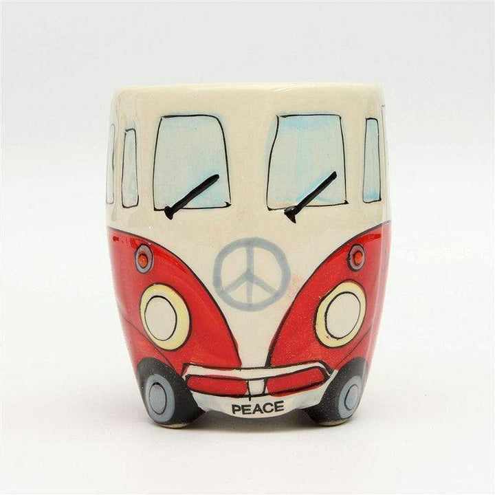 Hippie Bus Tegneserie Kaffekrus i Keramik - 11oz, 4 Farver