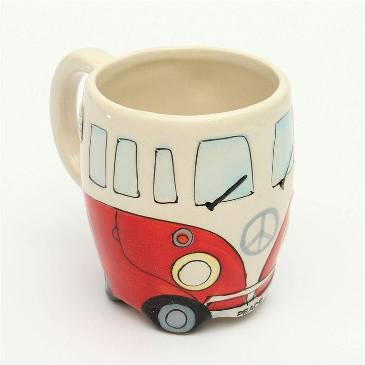 Hippie Bus Tegneserie Kaffekrus i Keramik - 11oz, 4 Farver