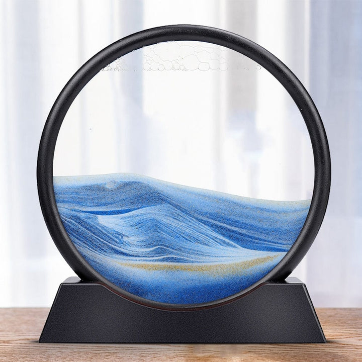 Svævende Timeglas Skulptur i Glas og Akryl