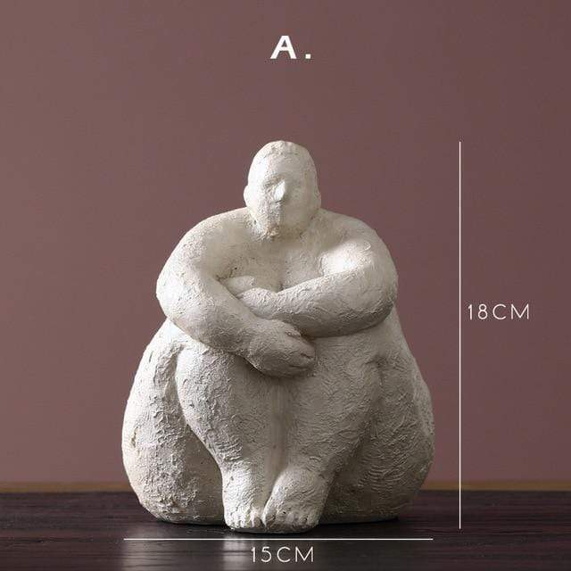 Elegant Flerfarvet Kvindefigur i Resin til Dekoration