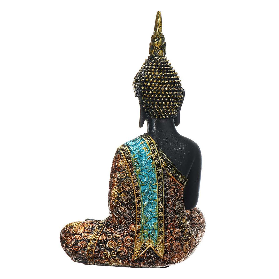 Elegant Buddha Statue i Resin med Strålende Overflade
