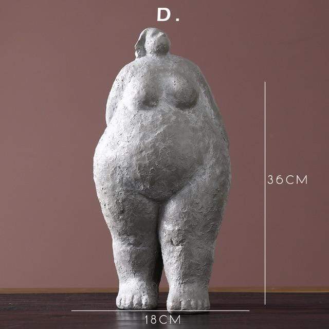 Elegant Flerfarvet Kvindefigur i Resin til Dekoration