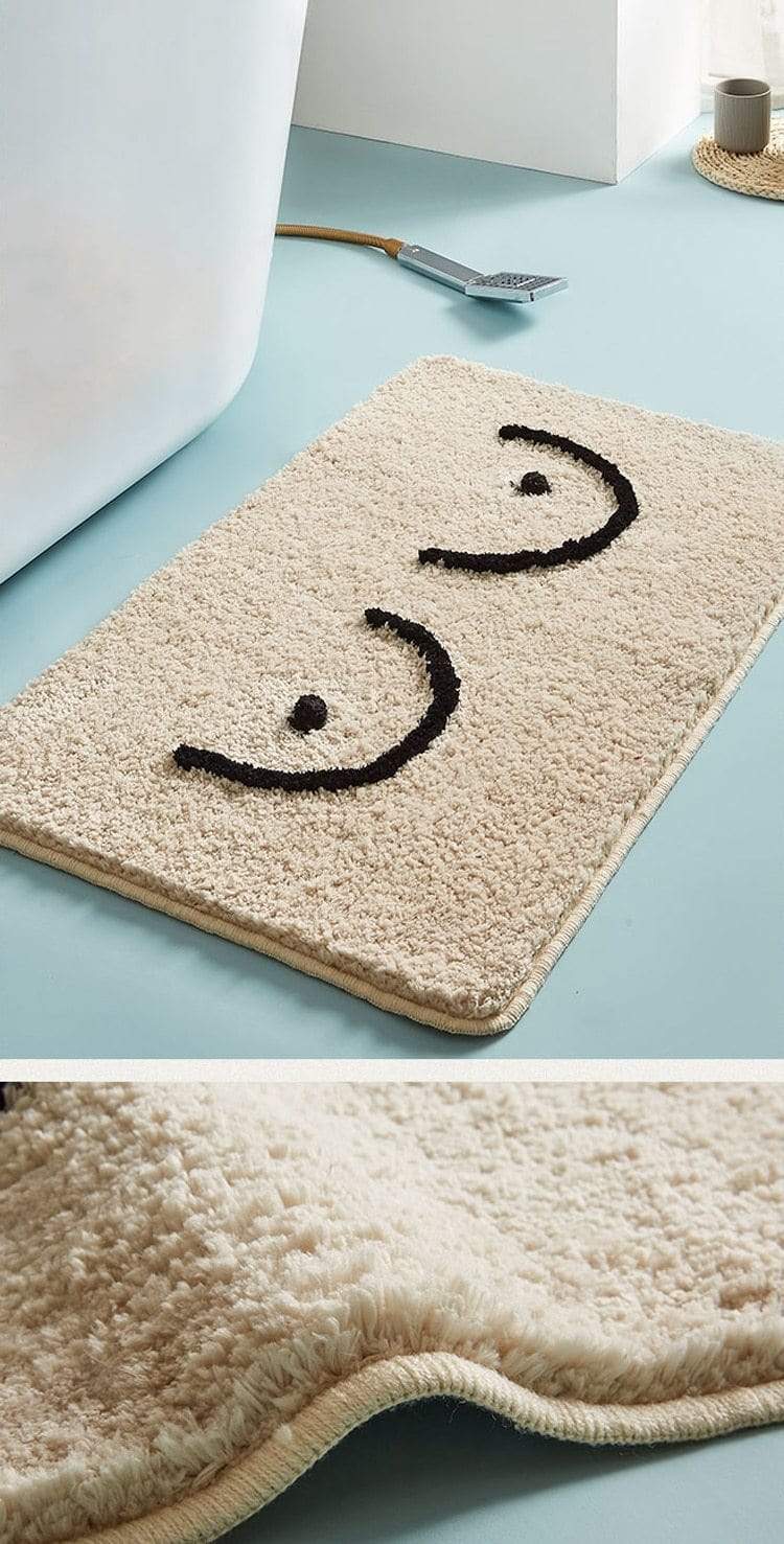 Fluffy Anti-Slip Badeværelsesmåtte i Polyester