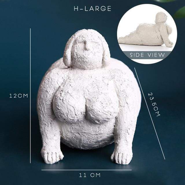 Elegant Flerfarvet Kvindefigur i Resin til Dekoration