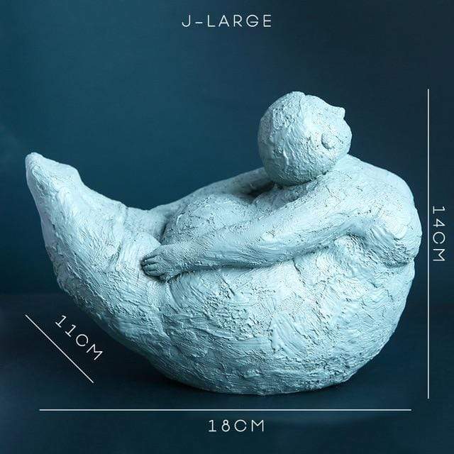 Elegant Flerfarvet Kvindefigur i Resin til Dekoration