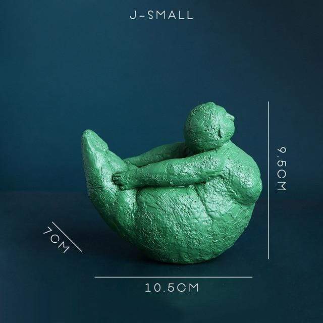 Elegant Flerfarvet Kvindefigur i Resin til Dekoration