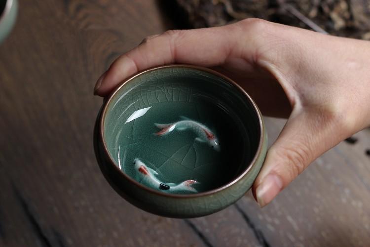 Bæredygtig Porcelæn Koi Fisk Blomsterkrukke i Hvid