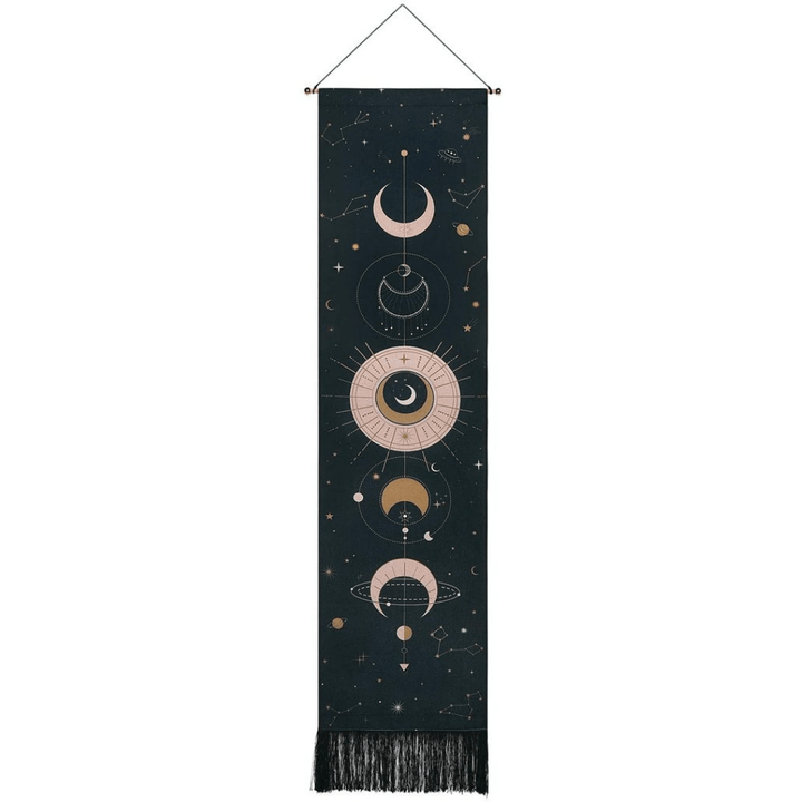 Månefaser Tapestry Vægophæng med Frynser