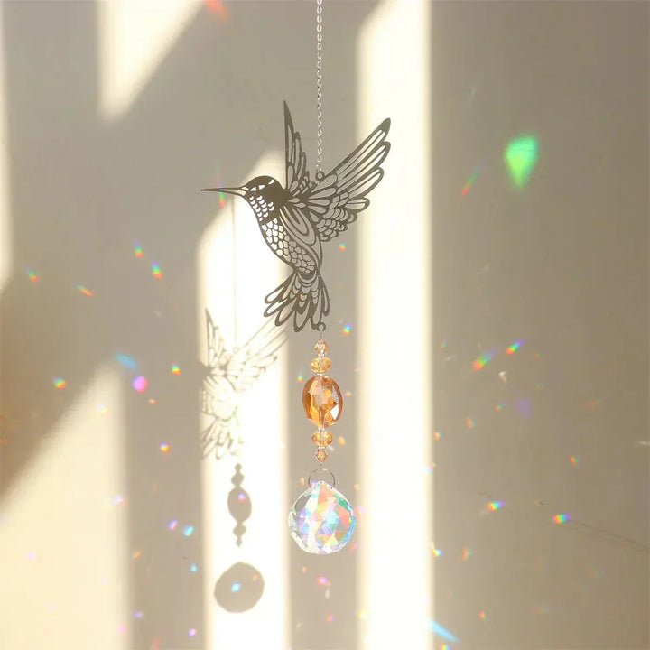 Krystal Solfanger med Kolibri, Ugle, Fe og Sommerfugl Designs