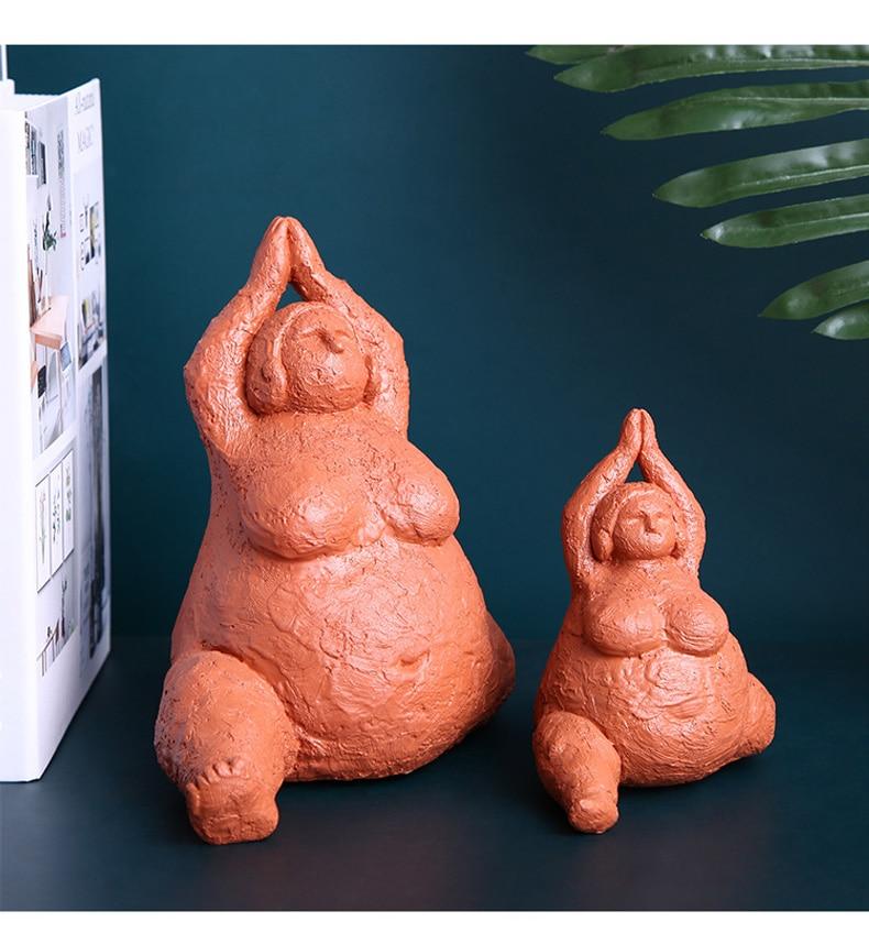 Elegant Flerfarvet Kvindefigur i Resin til Dekoration