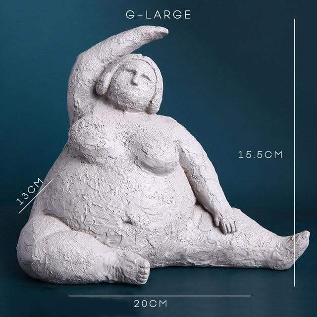 Elegant Flerfarvet Kvindefigur i Resin til Dekoration