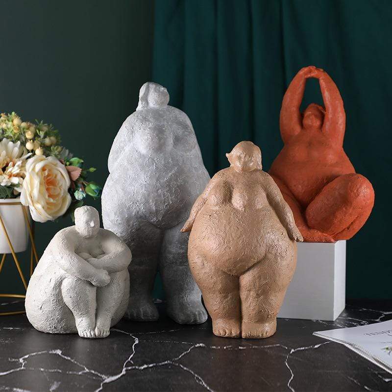 Elegant Flerfarvet Kvindefigur i Resin til Dekoration