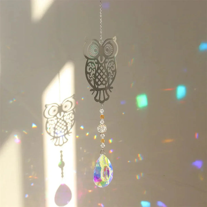 Krystal Solfanger med Kolibri, Ugle, Fe og Sommerfugl Designs