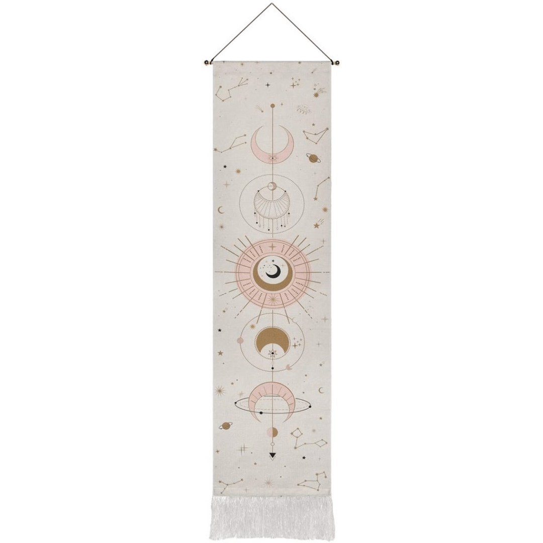 Månefaser Tapestry Vægophæng med Frynser