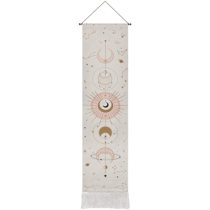 Månefaser Tapestry Vægophæng med Frynser