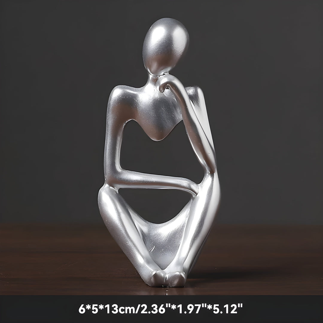 Sandfarvet Abstrakt Yoga Skulptur i Skandinavisk Design