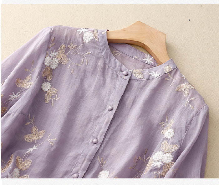 Kourtney™ | Elegant Bluse med Blomsterdetaljer