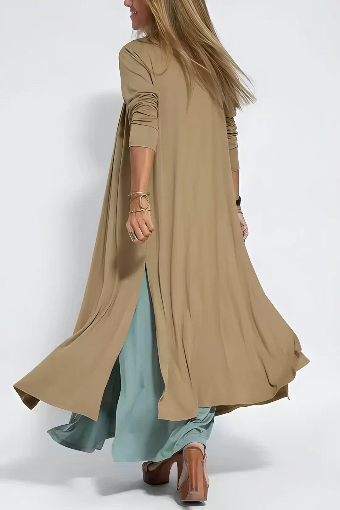 Juno™ | Elegant Lang Kjole med Koordineret Cardigan