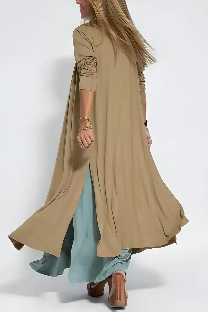 Juno™ | Elegant Lang Kjole med Koordineret Cardigan