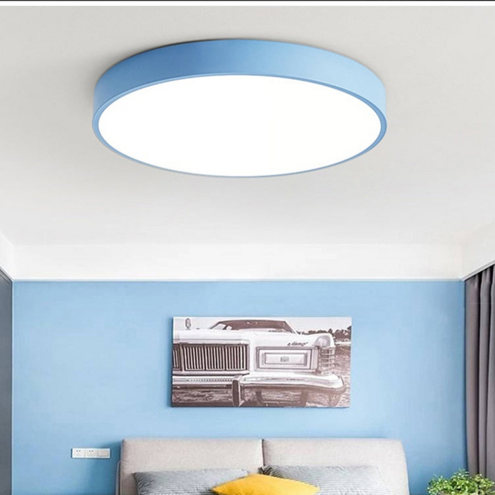 Træ Rund Loftlampe med Peberkage-design